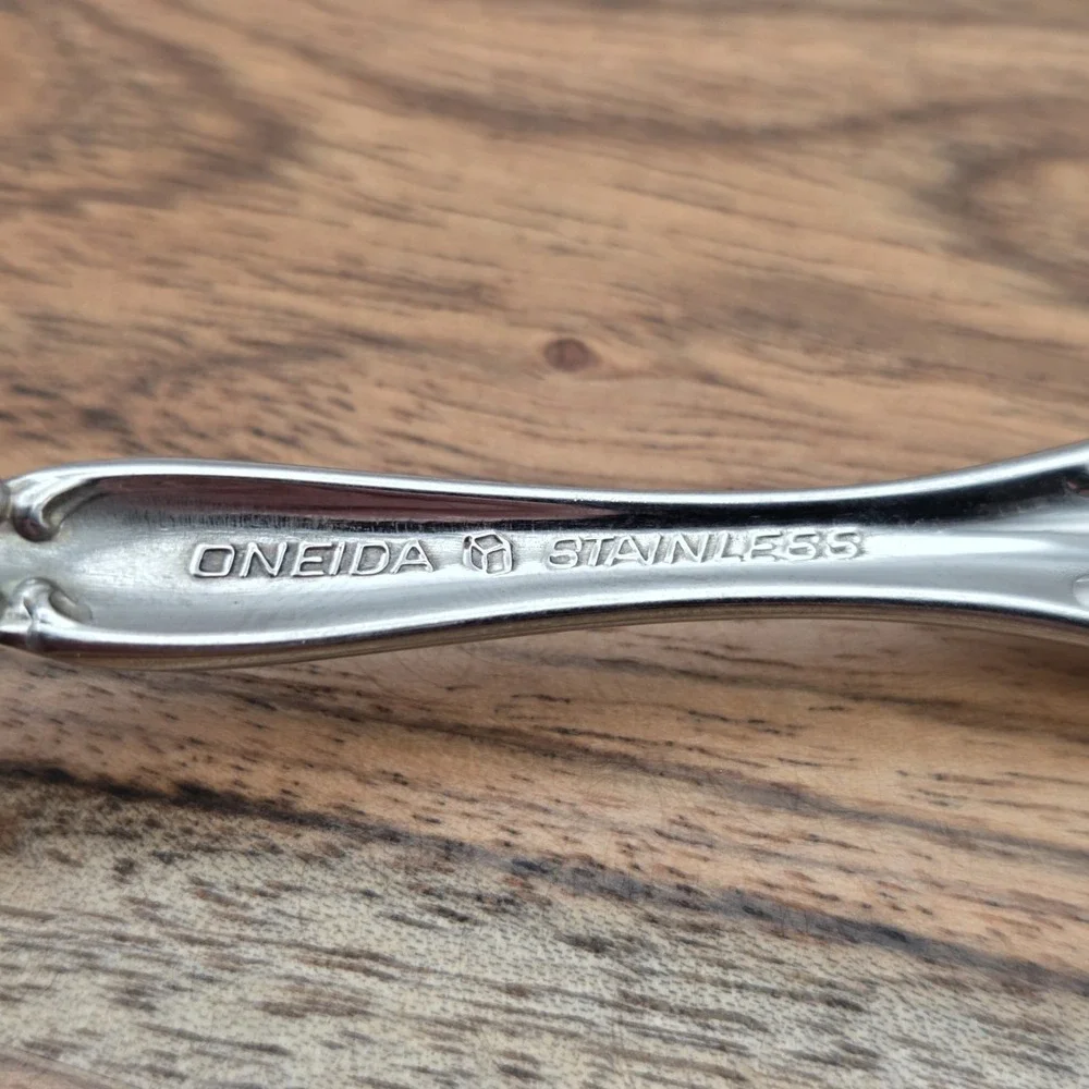 Set Of 5 Oneida Michelangelo Cube Heirloom Stainless Steel 18/10 Soup Spoons